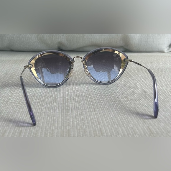 NWOT Miu Miu Gray & Gold Sunglasses
